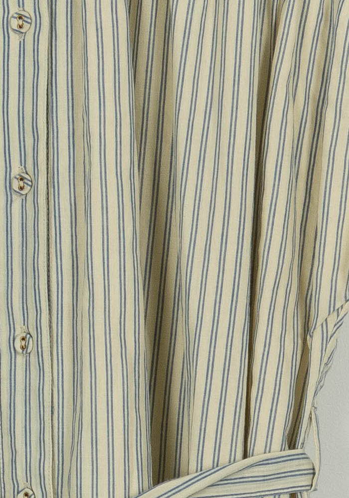 Robe Chemise Rayée Blanche et Bleue - Taille S/36 de la marque Léon & Harper | PARAD100852 - Vendu par Paradigme - Image 3
