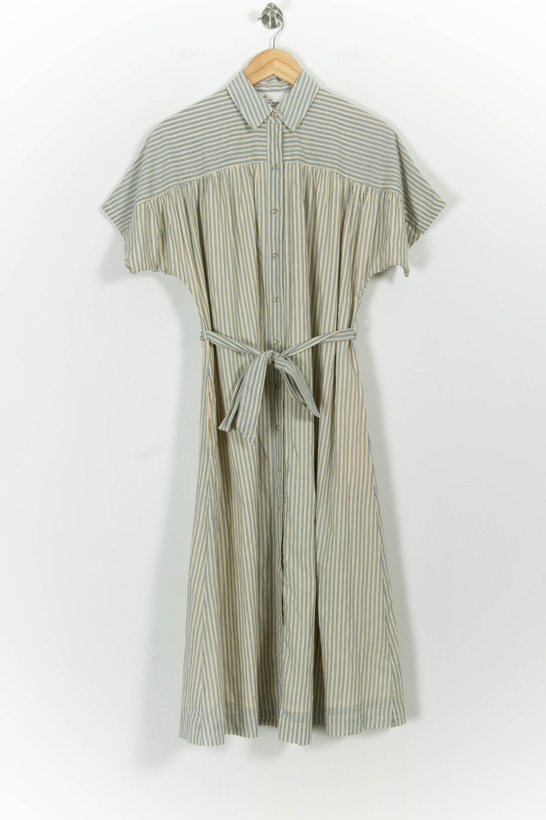 Robe Chemise Rayée Blanche et Bleue - Taille S/36 de la marque Léon & Harper | PARAD100852 - Vendu par Paradigme - Image 2