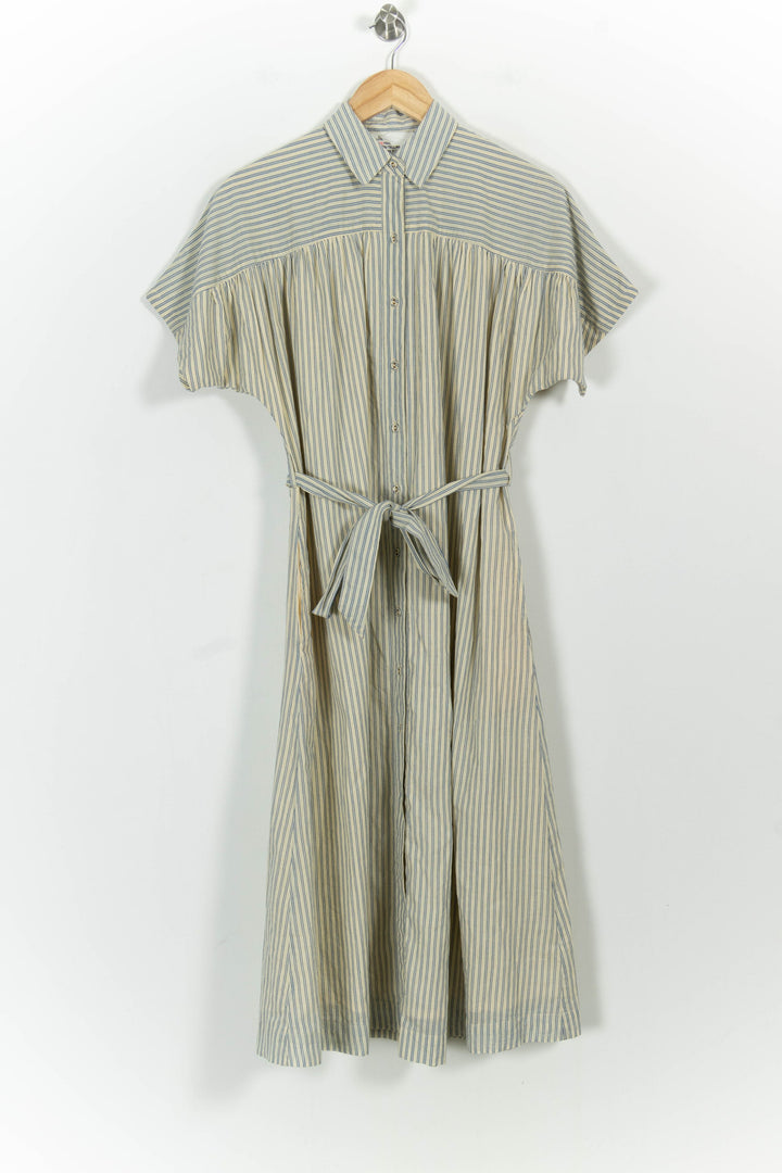 Robe Chemise Rayée Blanche et Bleue - Taille S/36 de la marque Léon & Harper | PARAD100852 - Vendu par Paradigme - Image 2