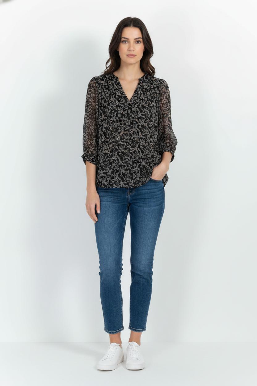 Blouse Noire et Beige - Taille S/36 de la marque Maison 123 | PARAD100856 - Vendu par Paradigme - Image 1