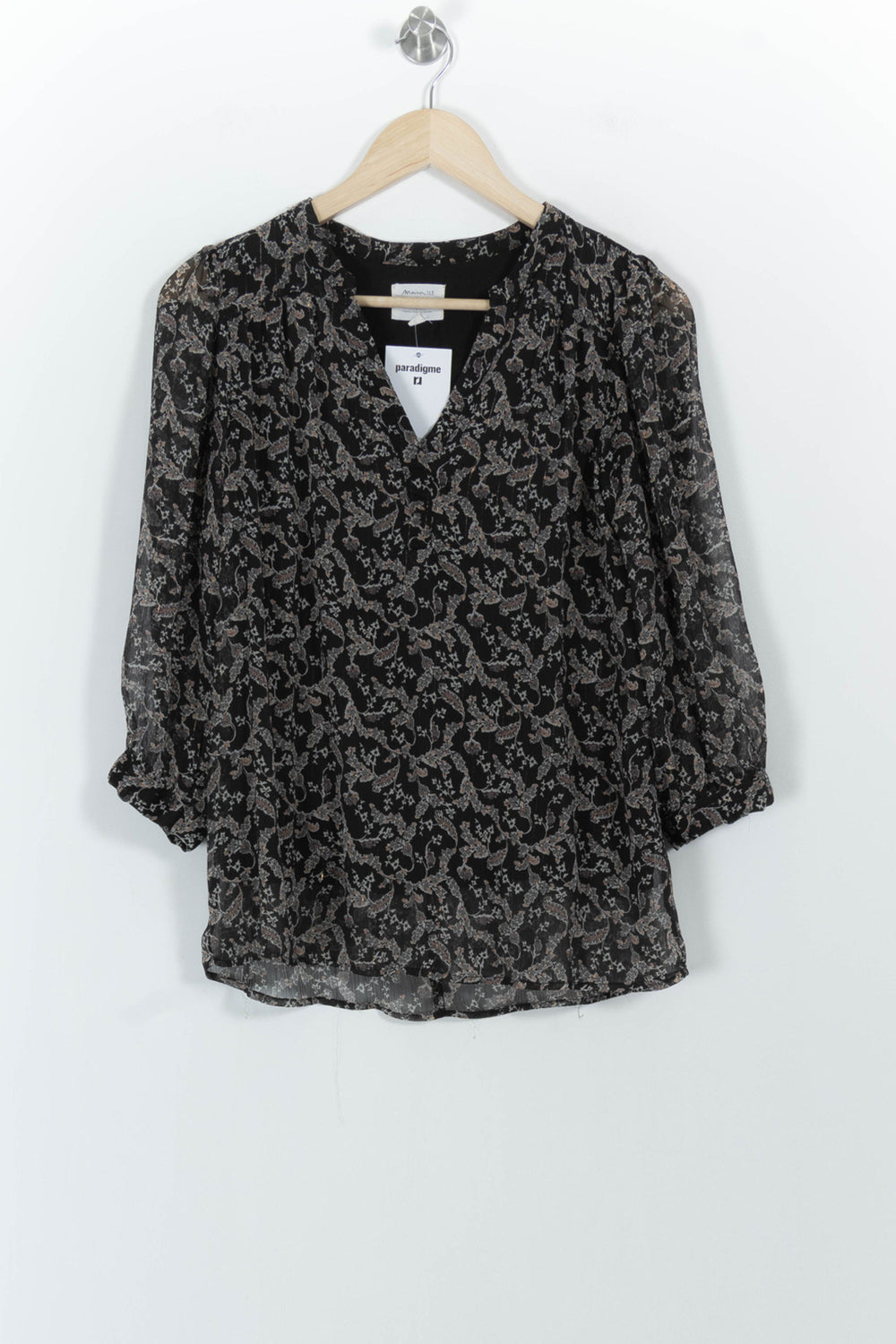 Blouse Noire et Beige - Taille S/36 de la marque Maison 123 | PARAD100856 - Vendu par Paradigme - Image 2