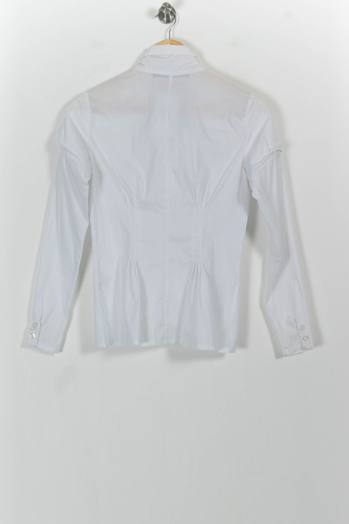 Chemisier Blanc - Taille M/38 de la marque La Fée Maraboutée | PARAD100860 - Vendu par Paradigme - Image 4