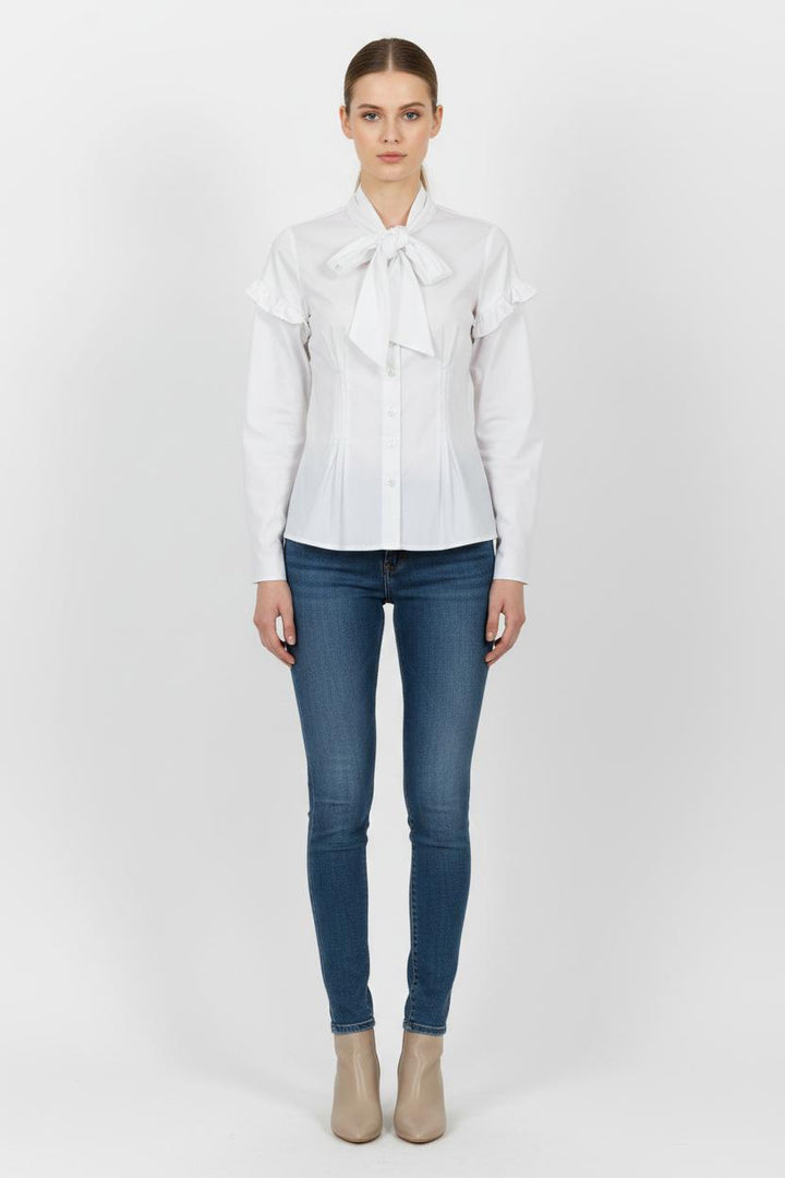 Chemisier Blanc - Taille M/38 de la marque La Fée Maraboutée | PARAD100860 - Vendu par Paradigme - Image 1