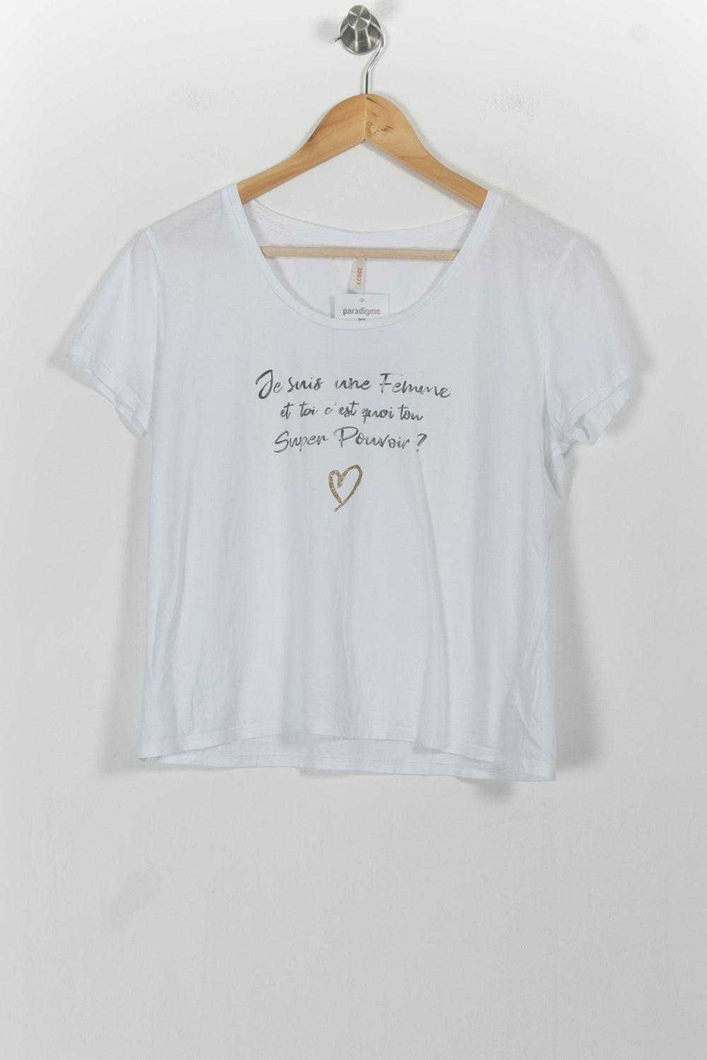 Tee-shirt Blanc - Taille M/38 de la marque I.Code | PARAD100863 - Vendu par Paradigme - Image 2