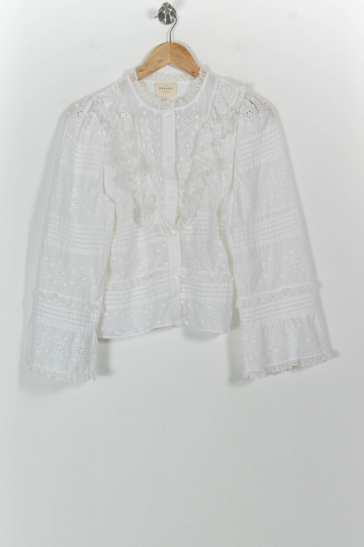 Blouse Blanche - Taille M/38 de la marque Sézane | PARAD100864 - Vendu par Paradigme - Image 2