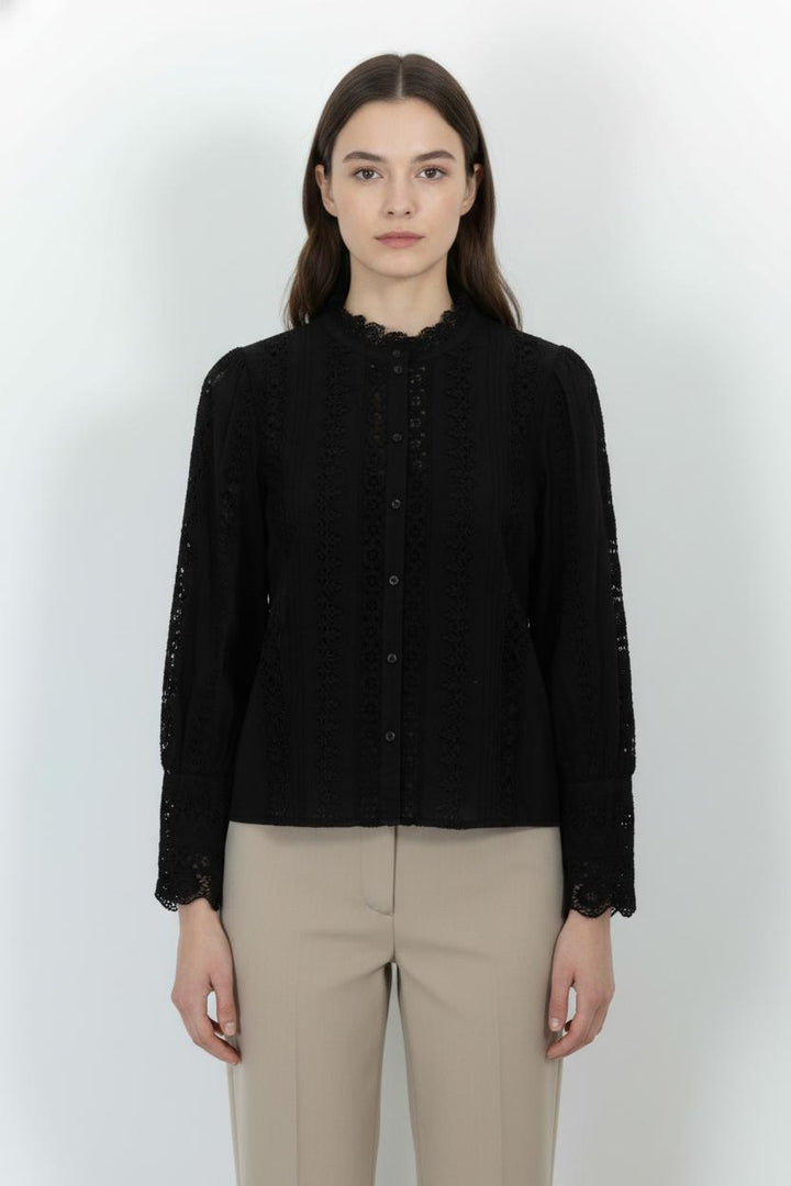 Blouse Noire - Taille M/38 de la marque Sézane | PARAD100865 - Vendu par Paradigme - Image 1