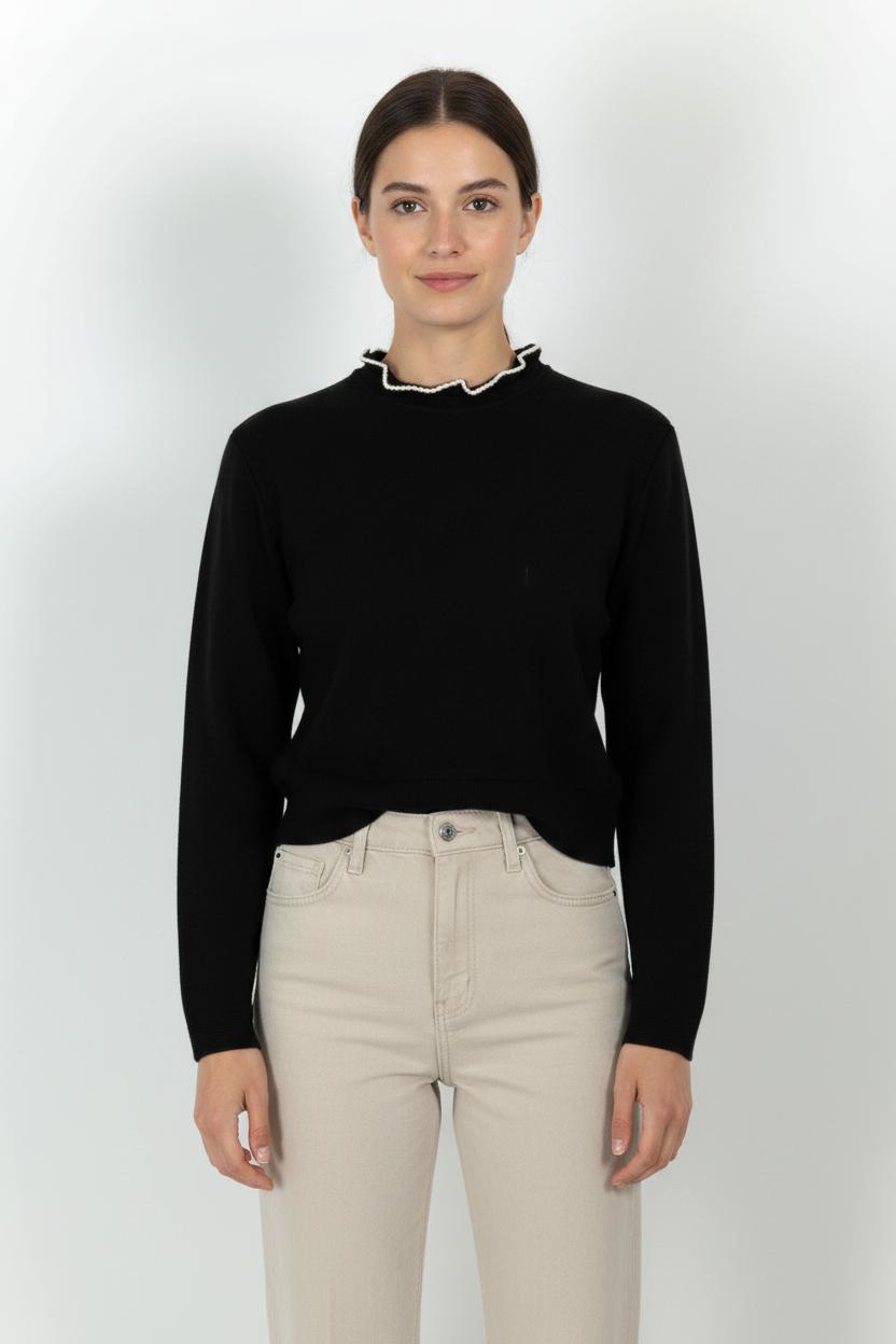 Pull Noir et Blanc - Taille L/40 de la marque Sandro | PARAD100866 - Vendu par Paradigme - Image 1