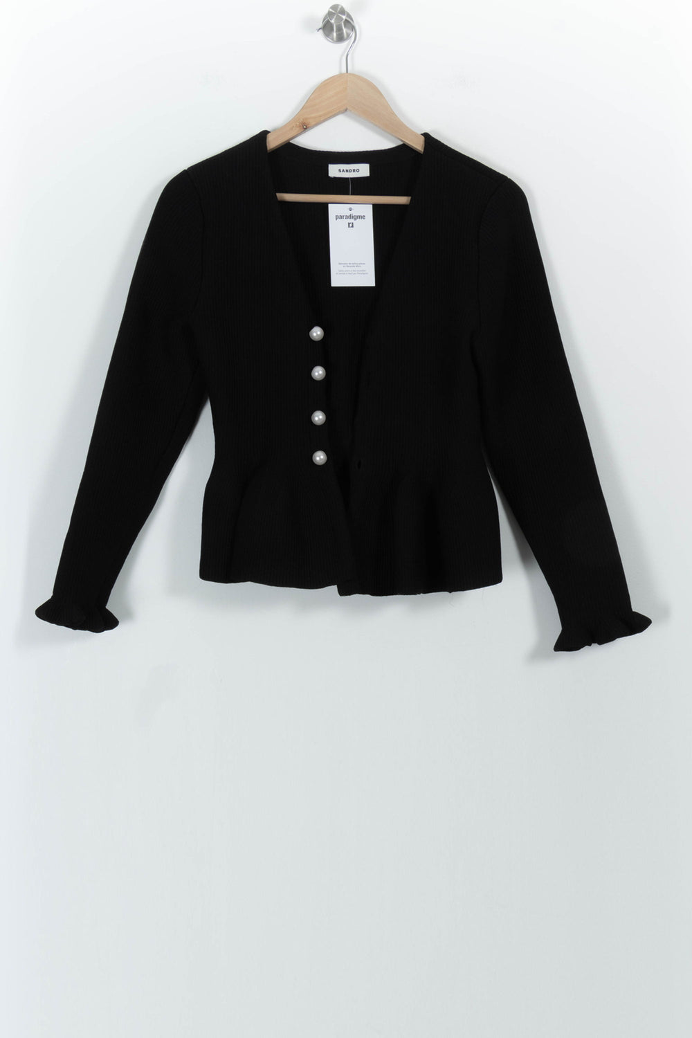 Cardigan Noir - Taille XS/34 de la marque Sandro | PARAD100867 - Vendu par Paradigme - Image 2