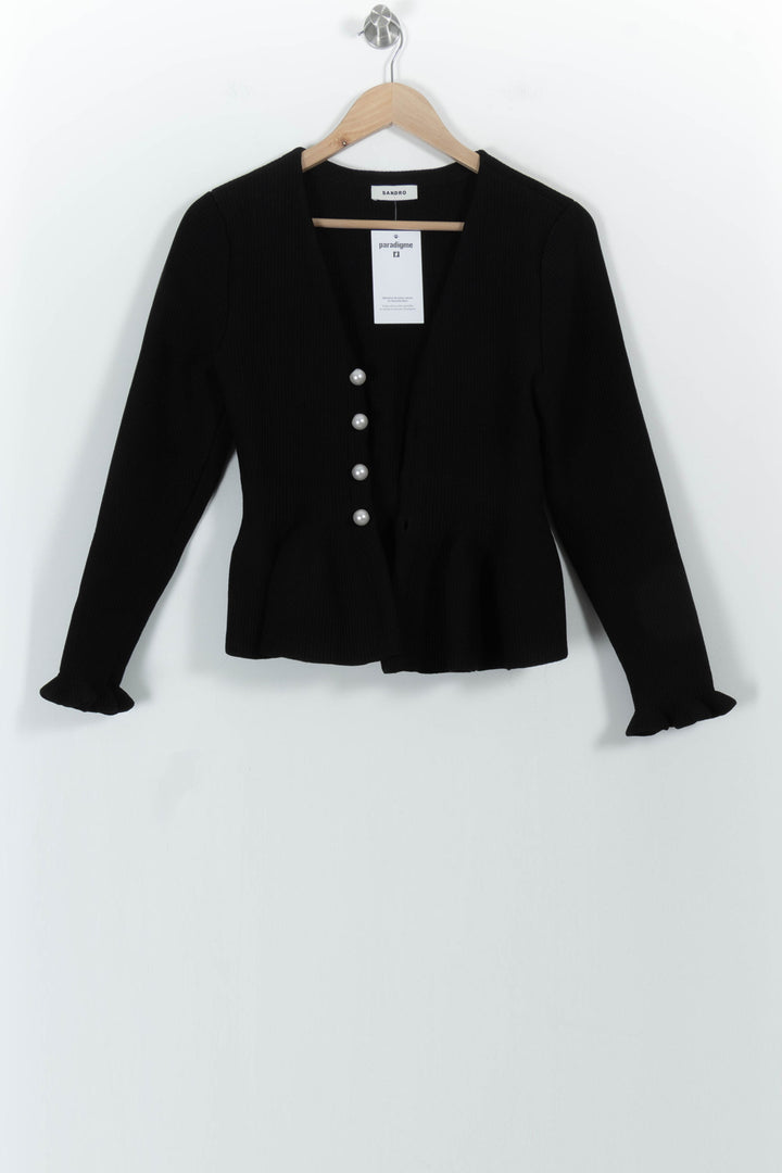 Cardigan Noir - Taille XS/34 de la marque Sandro | PARAD100867 - Vendu par Paradigme - Image 2