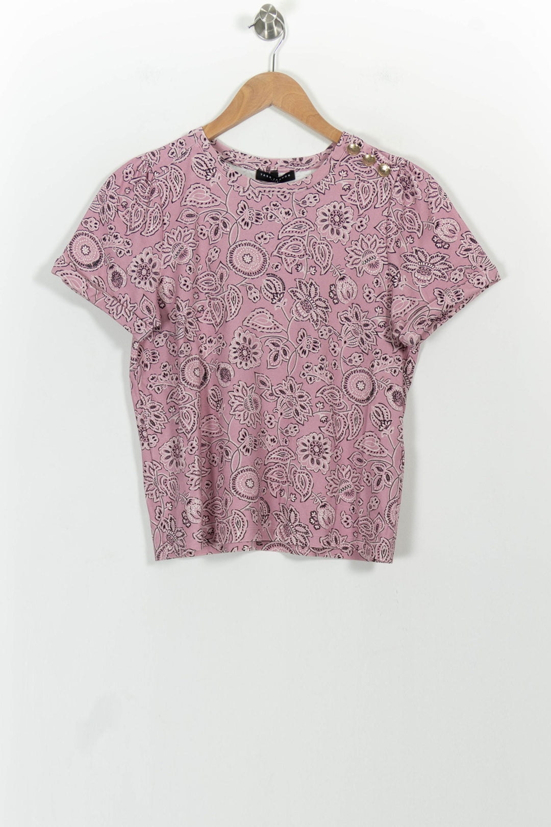 Tee-shirt Rose - Taille S/36 de la marque Tara Jarmon | PARAD100869 - Vendu par Paradigme - Image 2