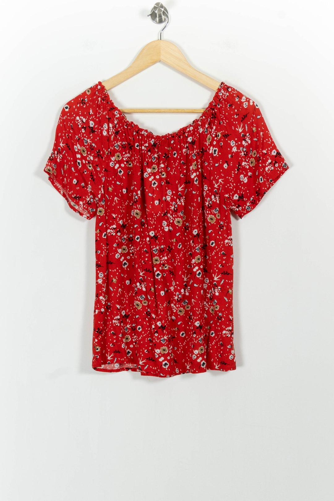 Blouse Rouge à Fleurs - Taille L/40 de la marque Caroll | PARAD100875 - Vendu par Paradigme - Image 4