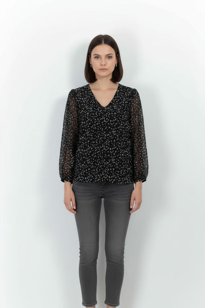 Blouse Noire et Blanche - Taille S/36 de la marque One Step | PARAD100886 - Vendu par Paradigme - Image 1