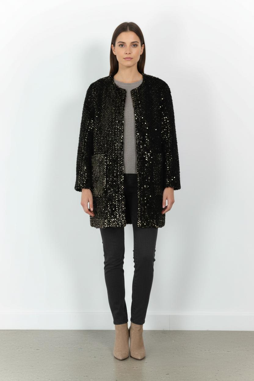 Manteau Noir et Doré - Taille S/36 de la marque Suncoo | PARAD100890 - Vendu par Paradigme - Image 1