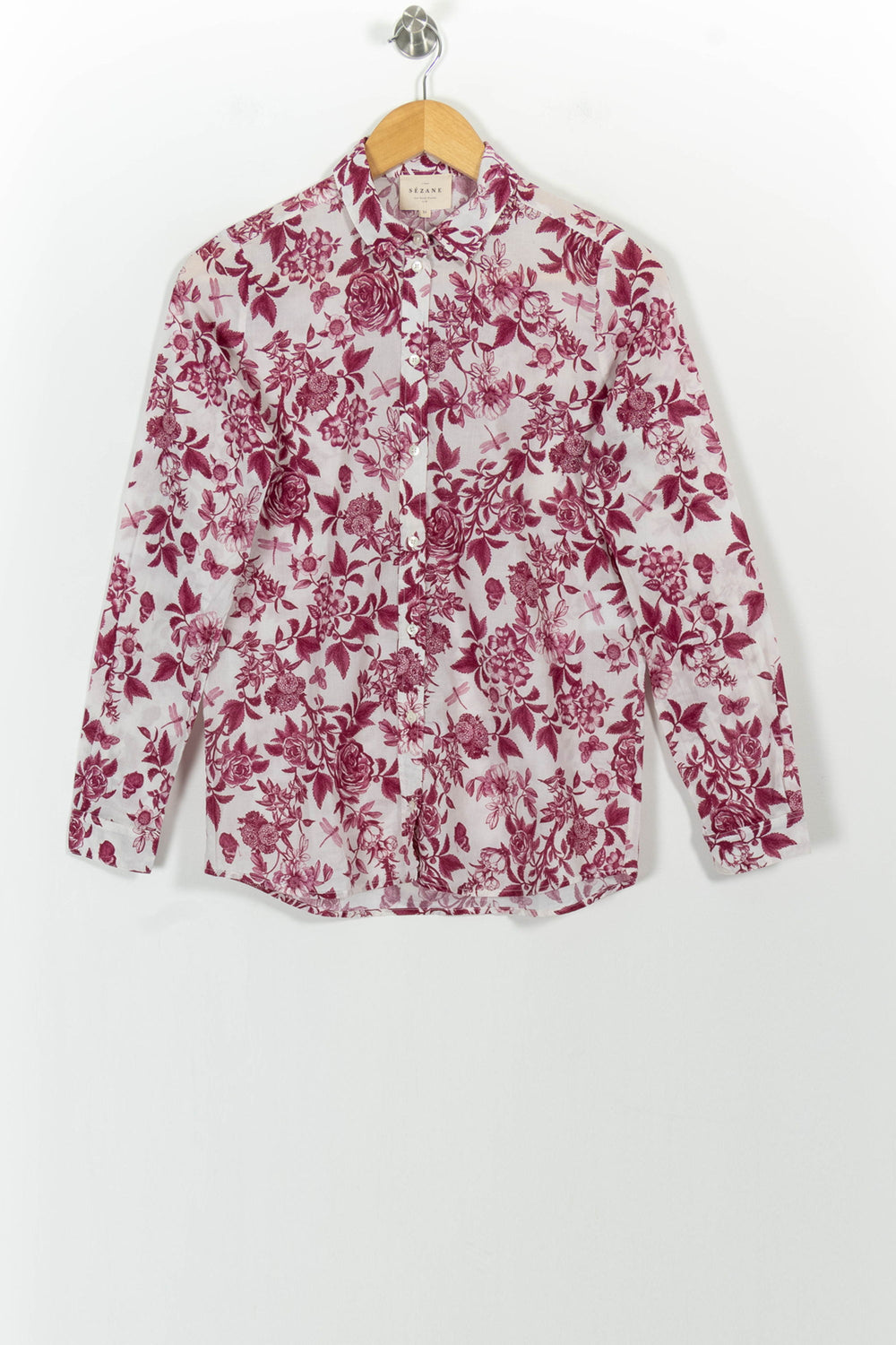 Chemise Blanche et Bordeaux - Taille XS/34 de la marque Sézane | PARAD100891 - Vendu par Paradigme - Image 2