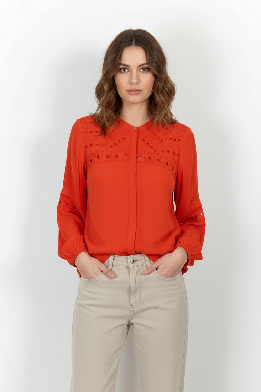 Blouse Rouge - Taille S/36 de la marque Suncoo | PARAD100893 - Vendu par Paradigme - Image 1