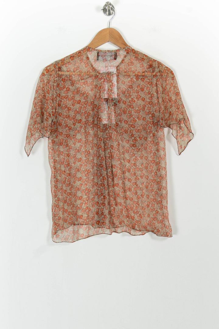 Blouse Rouge et Beige - Taille M/38 de la marque Zadig&Voltaire | PARAD100895 - Vendu par Paradigme - Image 4