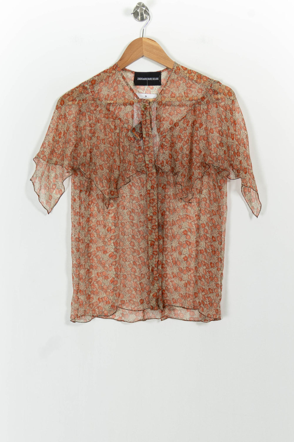 Blouse Rouge et Beige - Taille M/38 de la marque Zadig&Voltaire | PARAD100895 - Vendu par Paradigme - Image 2