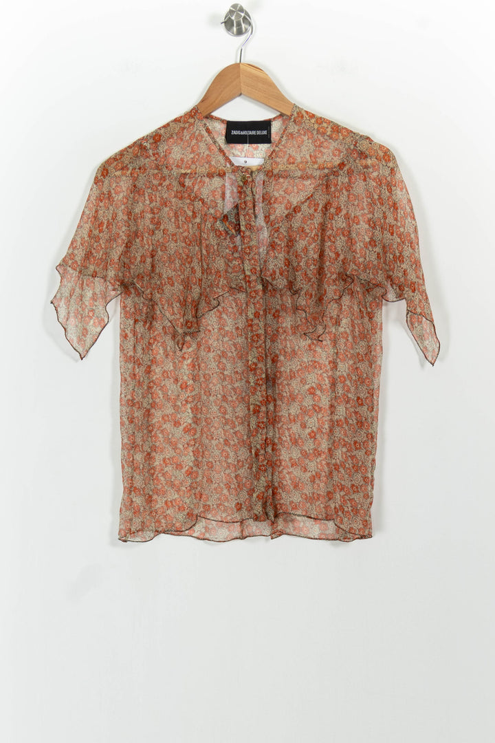 Blouse Rouge et Beige - Taille M/38 de la marque Zadig&Voltaire | PARAD100895 - Vendu par Paradigme - Image 2