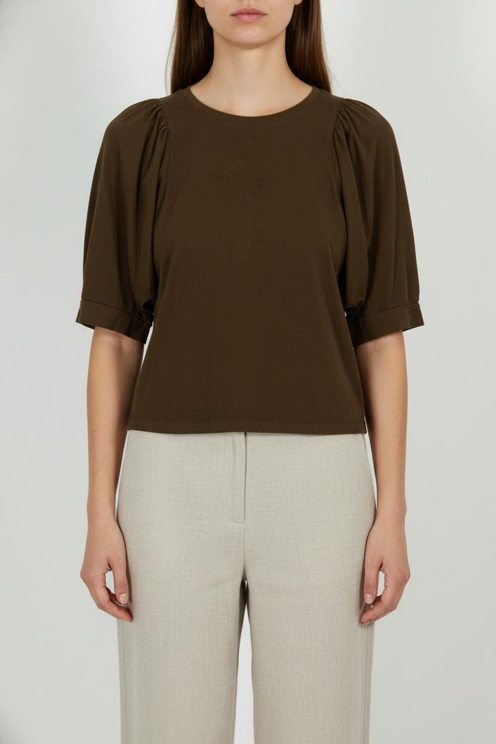 Tee-shirt Marron - Taille M/38 de la marque La Fée Maraboutée | PARAD100899 - Vendu par Paradigme - Image 1