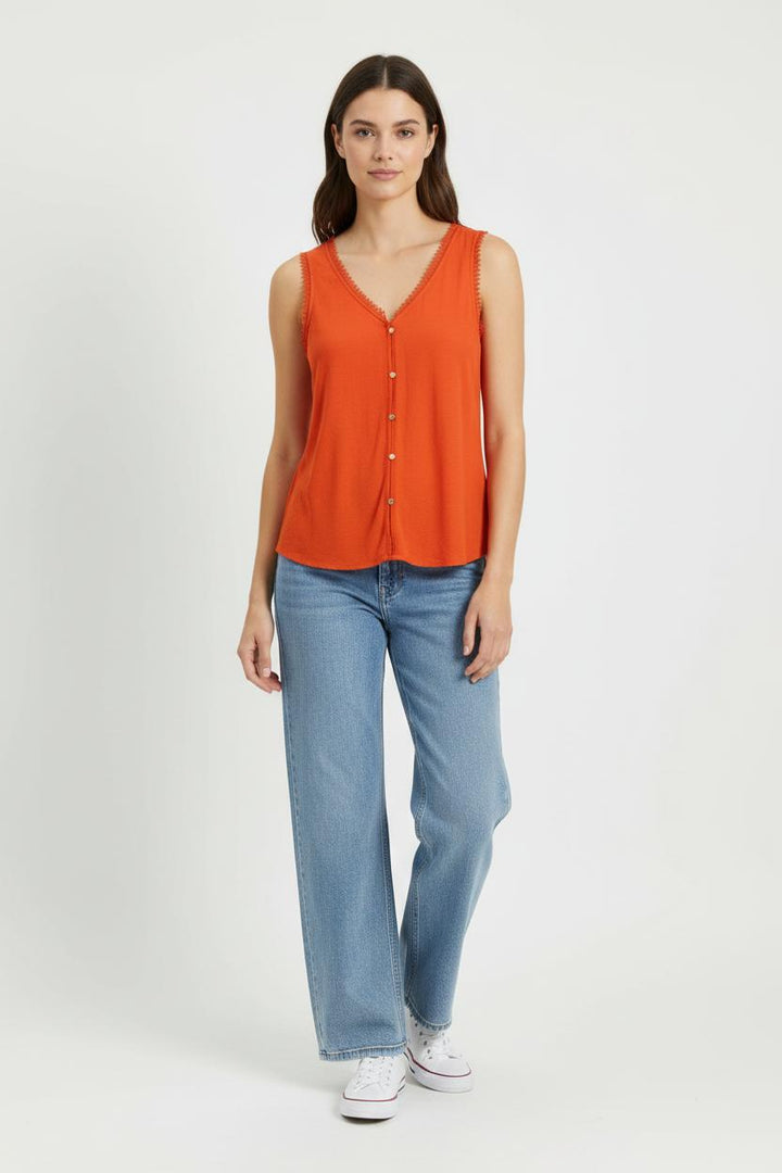 Débardeur Orange - Taille S/36 de la marque I.Code | PARAD100907 - Vendu par Paradigme - Image 1