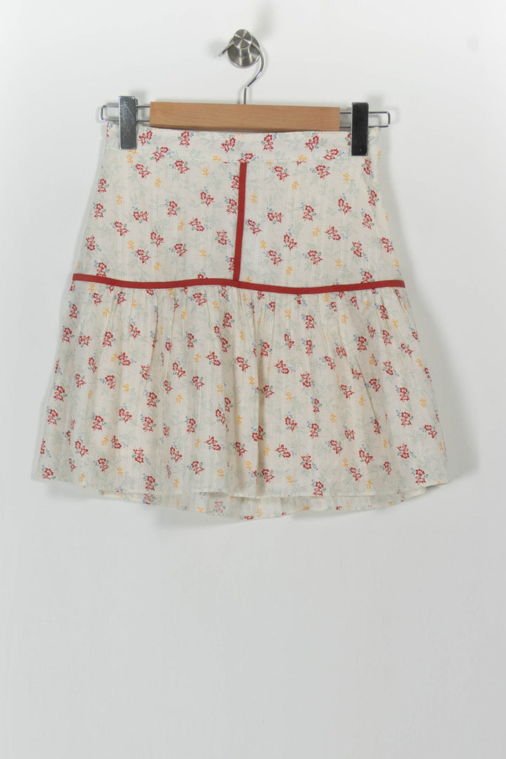 Jupe Fleurie Blanche et Rouge - Taille XS/34 de la marque Karl Marc John | PARAD100910 - Vendu par Paradigme - Image 2