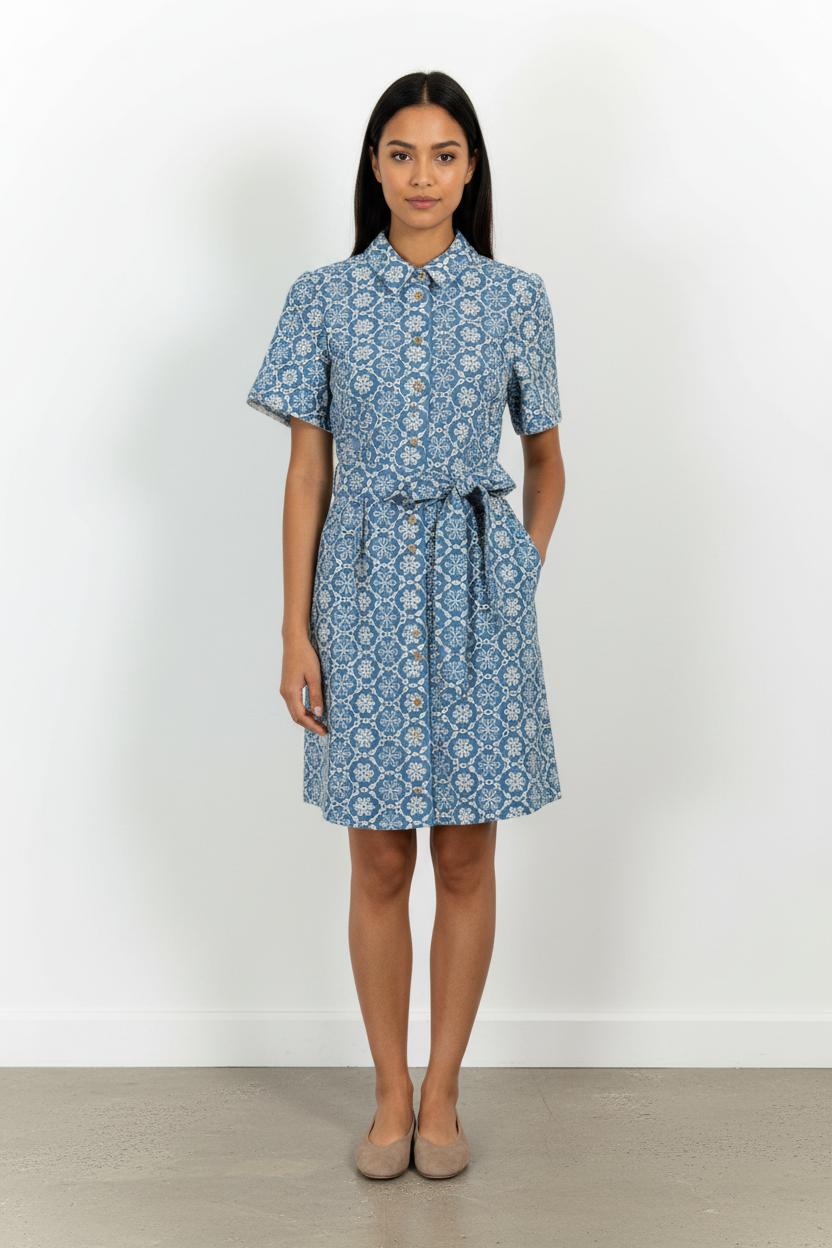 Robe Chemise Bleue et Blanche - Taille S/36 de la marque Sézane | PARAD100922 - Vendu par Paradigme - Image 1