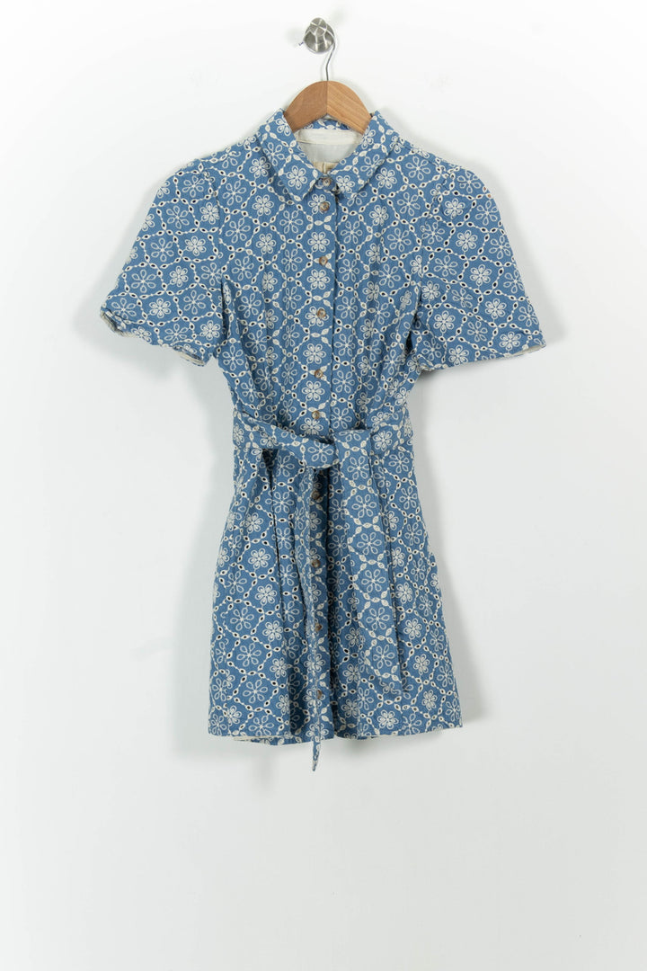 Robe Chemise Bleue et Blanche - Taille S/36 de la marque Sézane | PARAD100922 - Vendu par Paradigme - Image 2