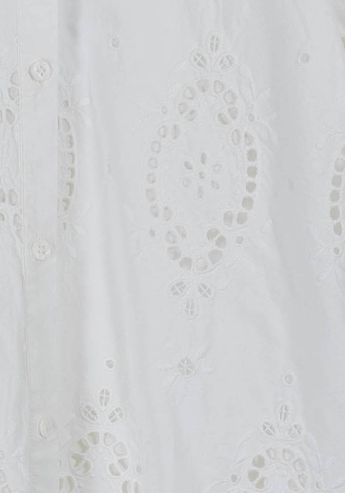 Robe Brodée Blanche - Taille S/36 de la marque Sézane | PARAD100923 - Vendu par Paradigme - Image 3