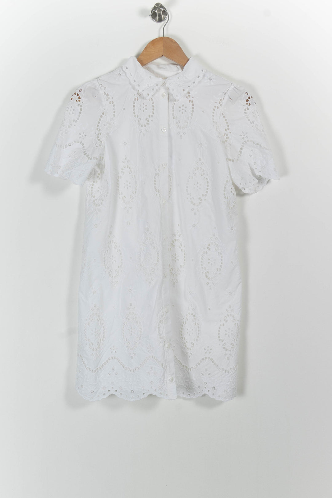 Robe Brodée Blanche - Taille S/36 de la marque Sézane | PARAD100923 - Vendu par Paradigme - Image 2