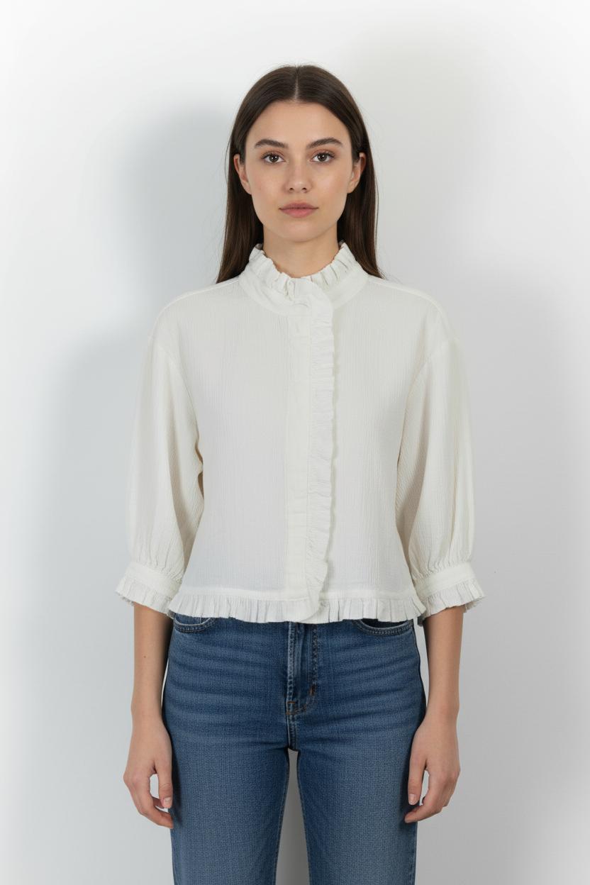 Blouse Beige - Taille S/36 de la marque Rosaé Paris | PARAD100945 - Vendu par Paradigme - Image 1