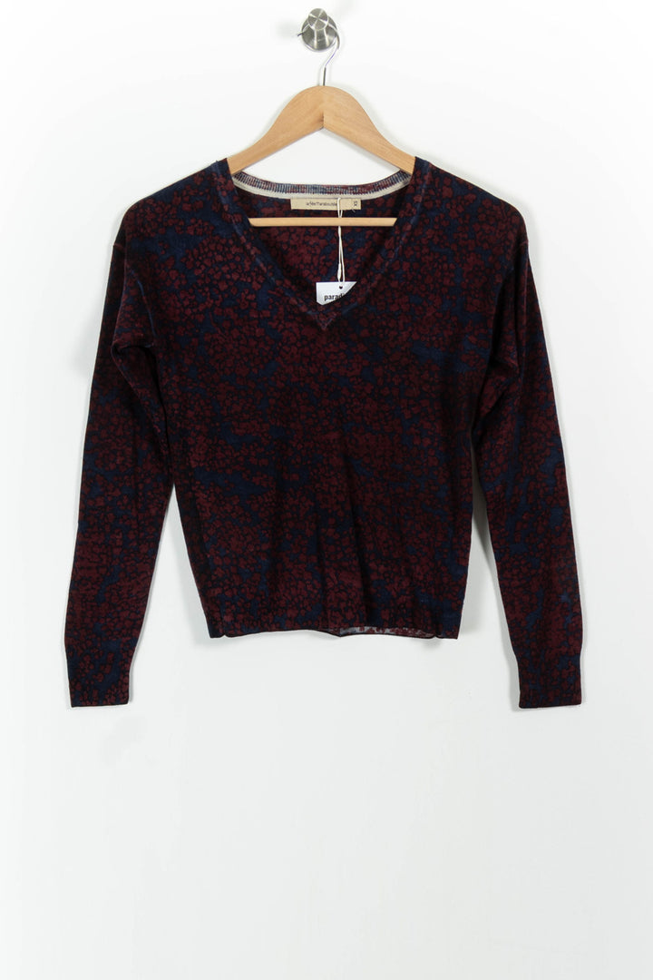 Pull Bordeaux et Bleu - Taille XS/34 de la marque La Fée Maraboutée | PARAD100946 - Vendu par Paradigme - Image 2