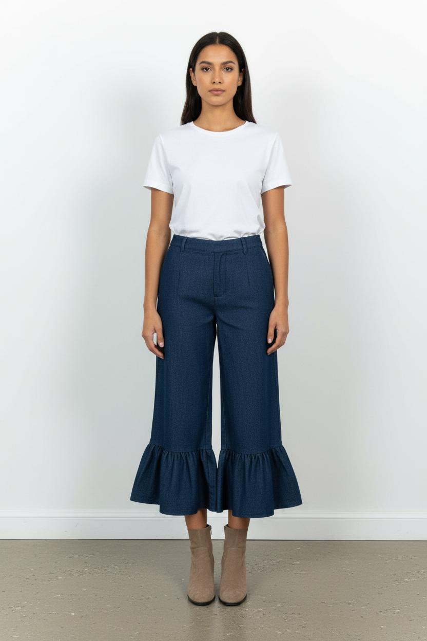 Pantalon Évasé Bleu - Taille S/36