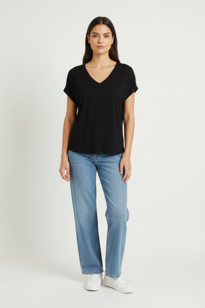 Tee-shirt Noir - Taille XS/34 de la marque La Fée Maraboutée | PARAD100959 - Vendu par Paradigme - Image 1