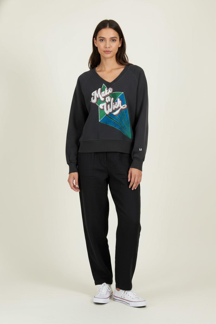 Sweat-shirt Noir et Vert - Taille S/36 de la marque Léon & Harper | PARAD100965 - Vendu par Paradigme - Image 1