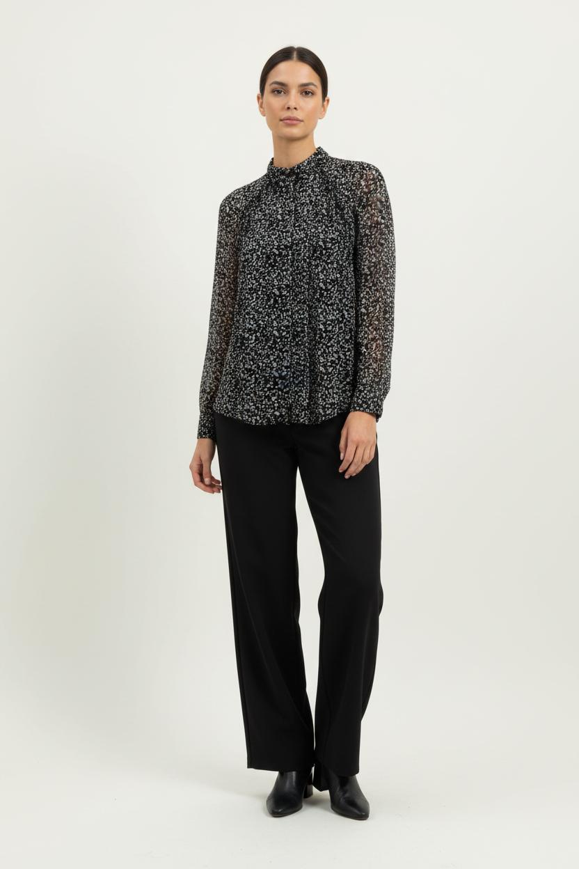 Blouse Noire et Blanche - Taille S/36 de la marque IKKS | PARAD100968 - Vendu par Paradigme - Image 1