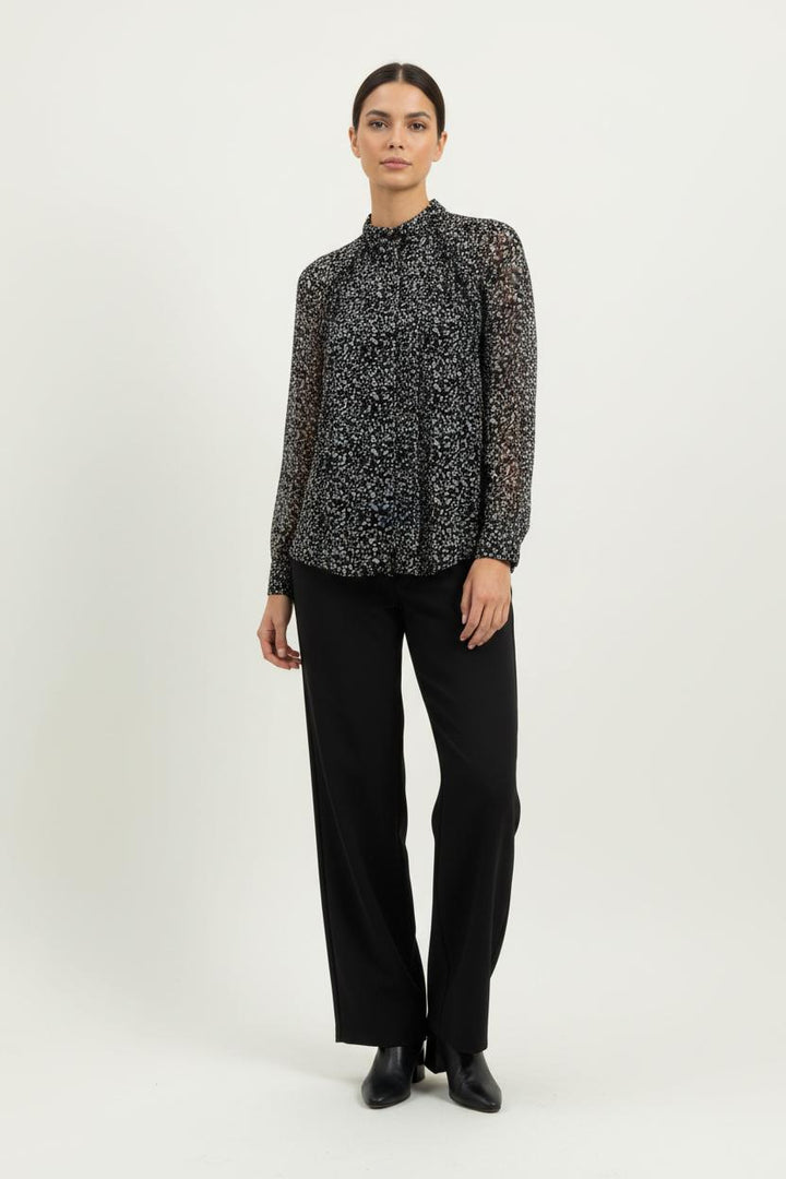Blouse Noire et Blanche - Taille S/36 de la marque IKKS | PARAD100968 - Vendu par Paradigme - Image 1