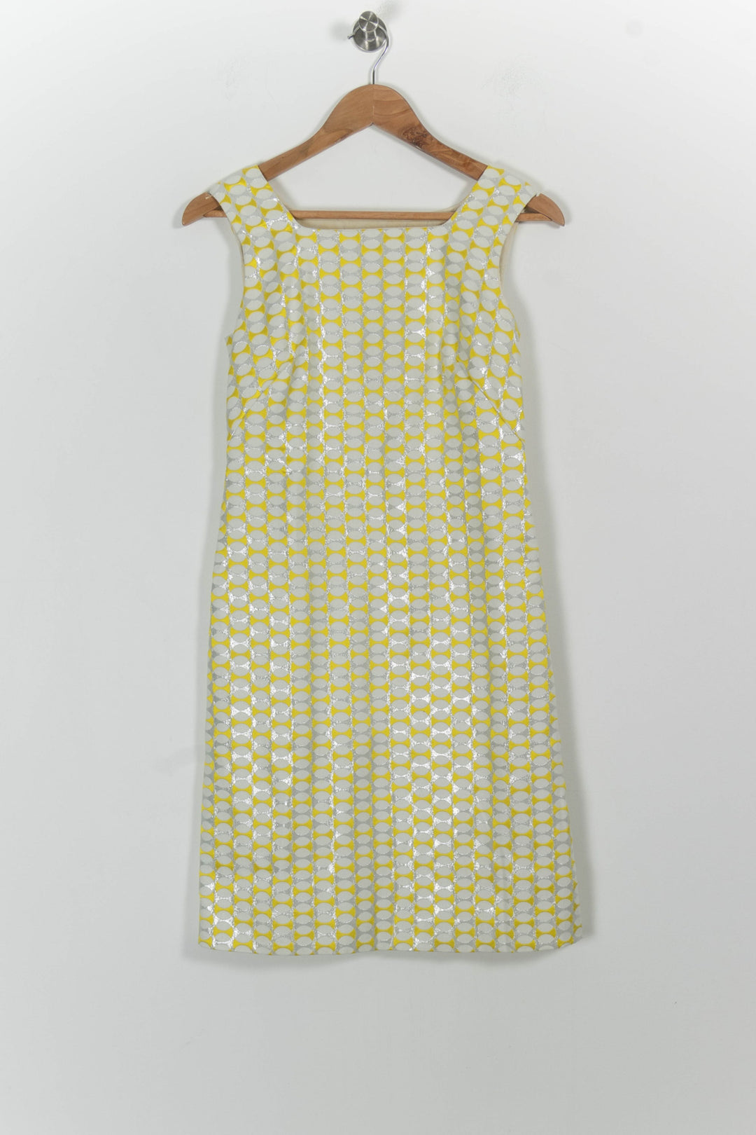 Robe Droite Jaune et Blanche - Taille S/36 de la marque Agnès b. | PARAD100982 - Vendu par Paradigme - Image 2