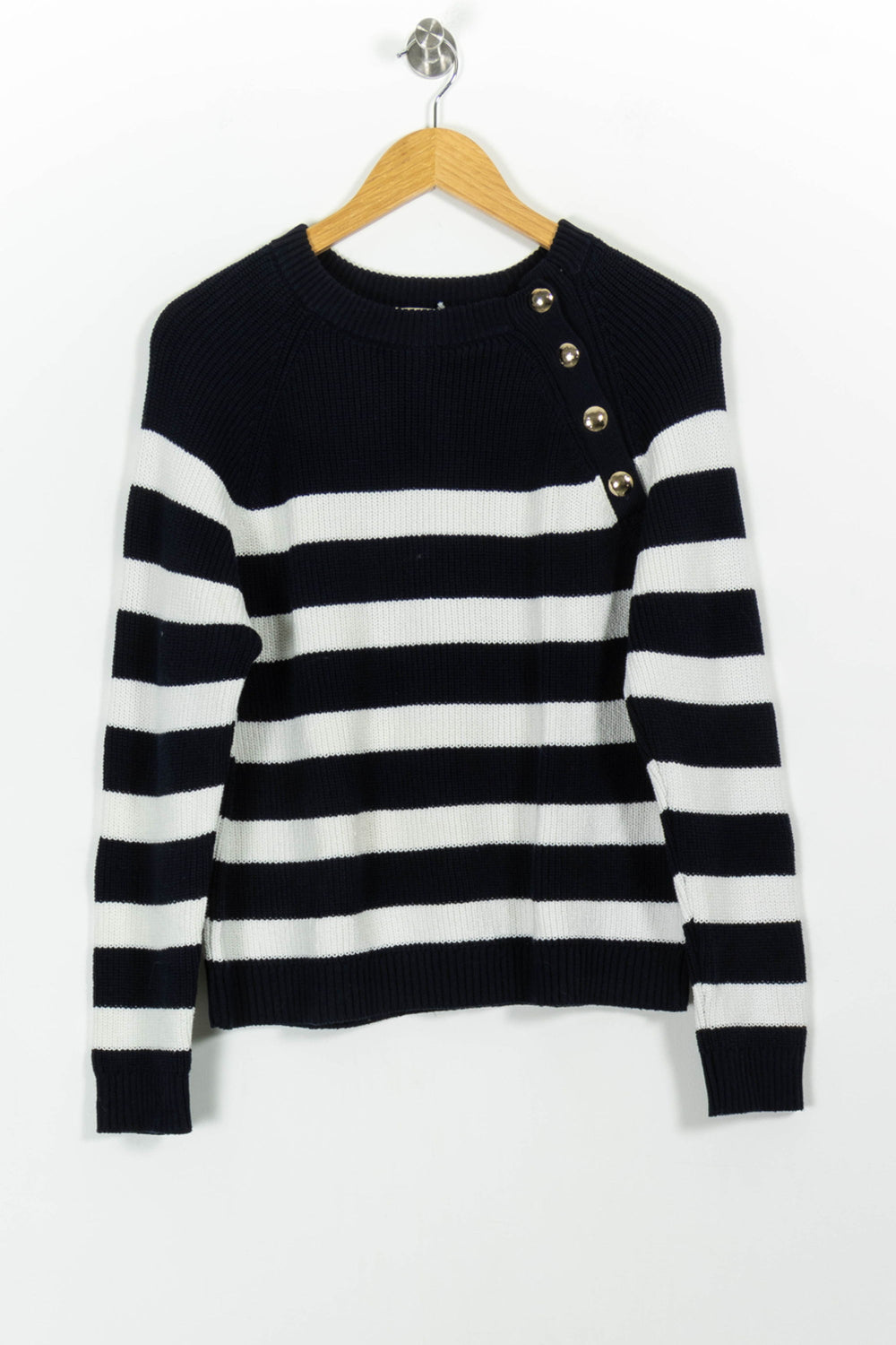 Pull Rayé Bleu Marine et Blanc - Taille M/38 de la marque Sézane | PARAD100987 - Vendu par Paradigme - Image 2