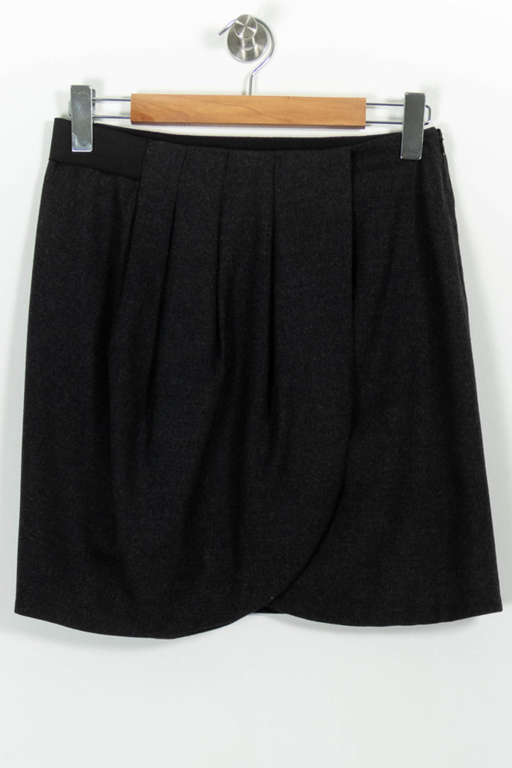 Jupe Drapée Grise - Taille L/40 de la marque Claudie Pierlot | PARAD100989 - Vendu par Paradigme - Image 2