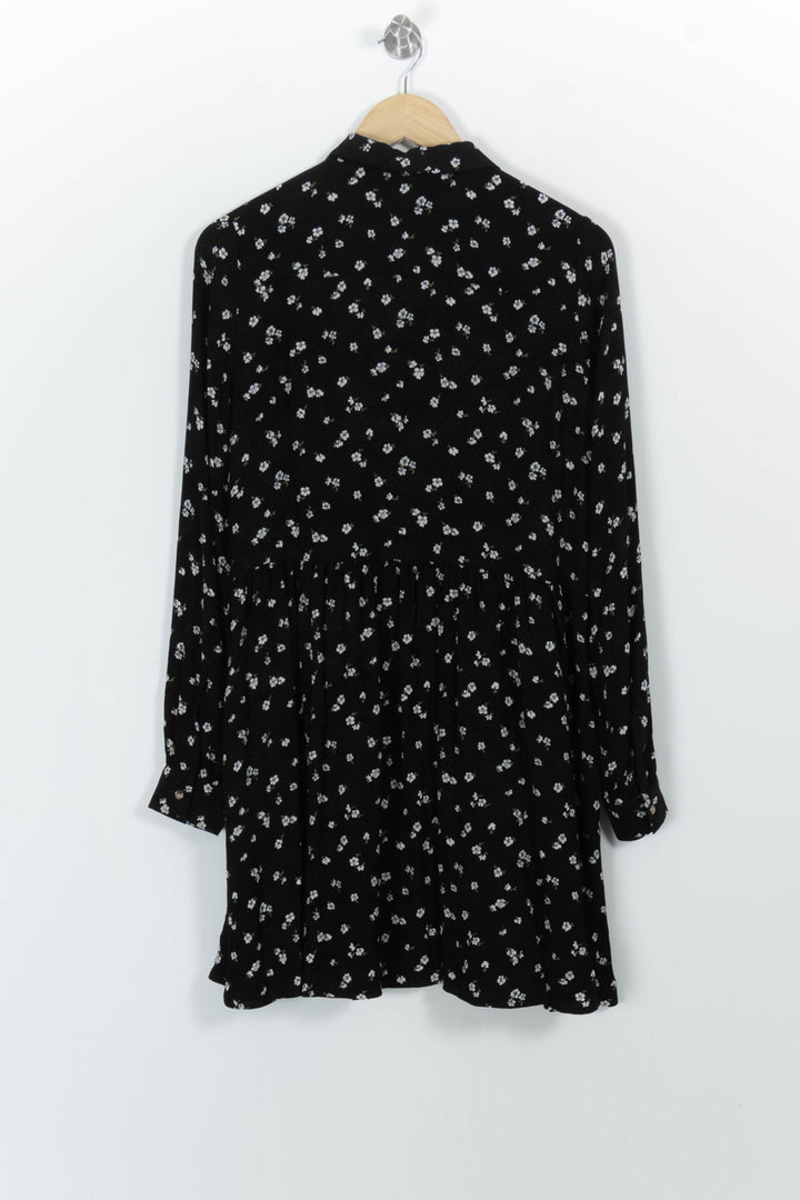 Robe Fleurie Noire et Blanche - Taille S/36 de la marque Sézane | PARAD100998 - Vendu par Paradigme - Image 4