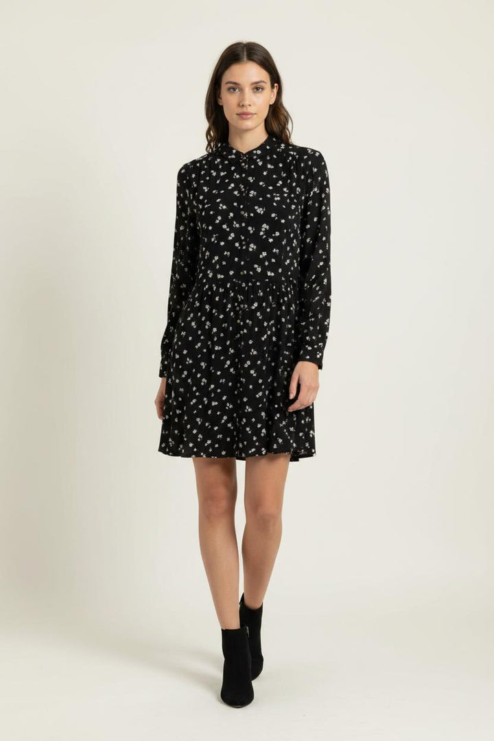 Robe Fleurie Noire et Blanche - Taille S/36 de la marque Sézane | PARAD100998 - Vendu par Paradigme - Image 1