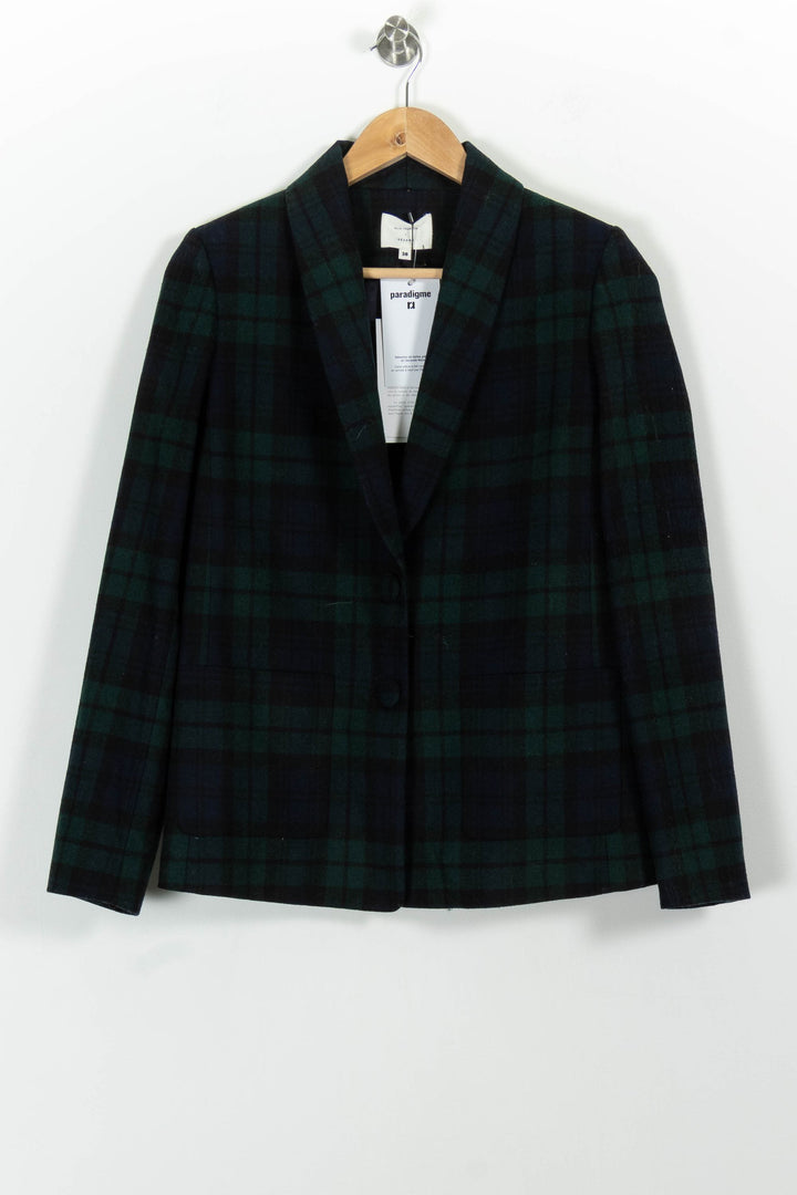Veste à Carreaux Verte et Noire - Taille M/38 de la marque Sézane | PARAD101001 - Vendu par Paradigme - Image 2