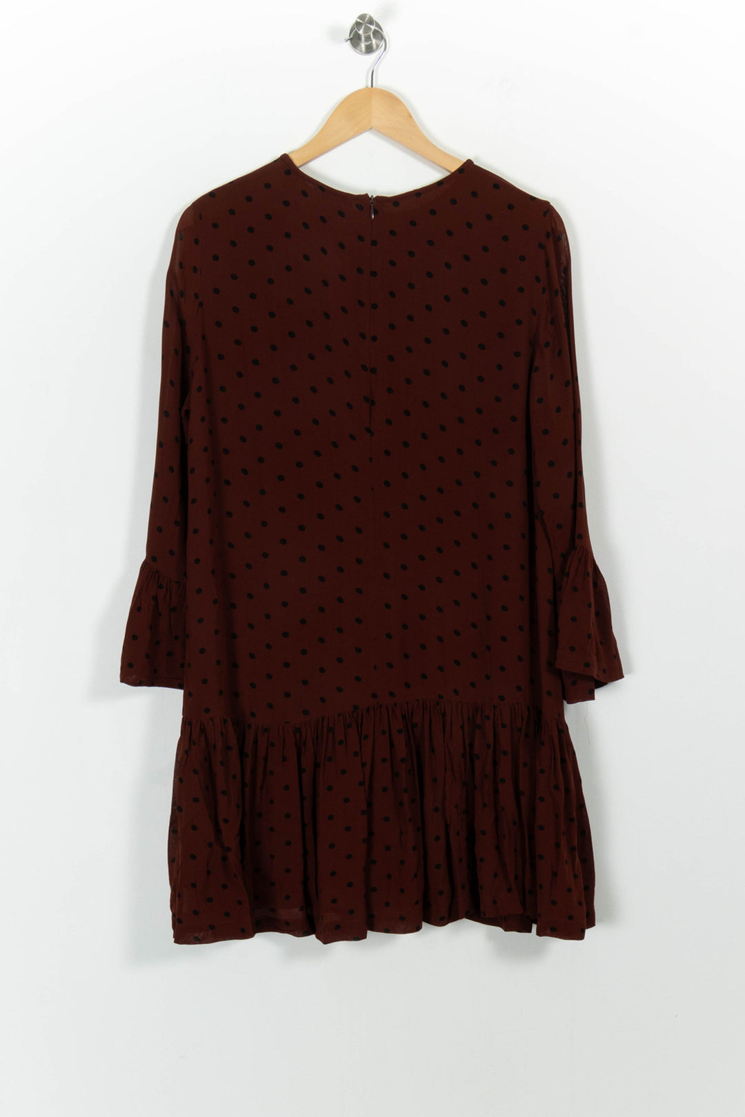 Robe à Pois Bordeaux et Noire - Taille XS/34 de la marque Ganni | PARAD101002 - Vendu par Paradigme - Image 4