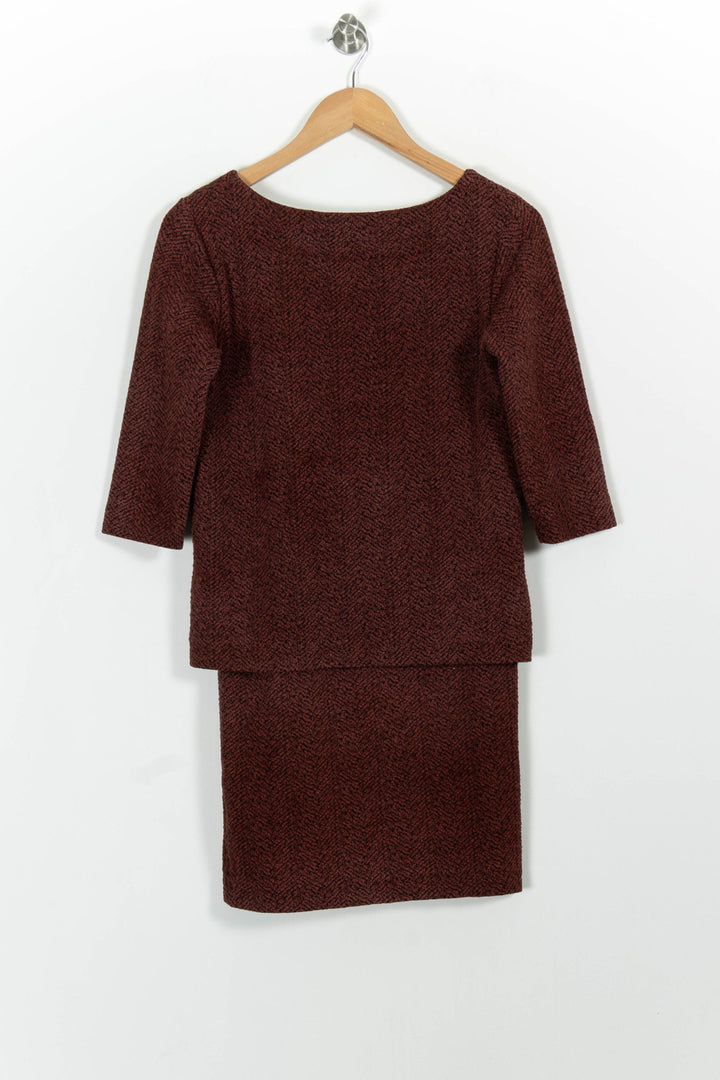 Robe Midi Bordeaux - Taille XS/34 de la marque Ganni | PARAD101007 - Vendu par Paradigme - Image 4