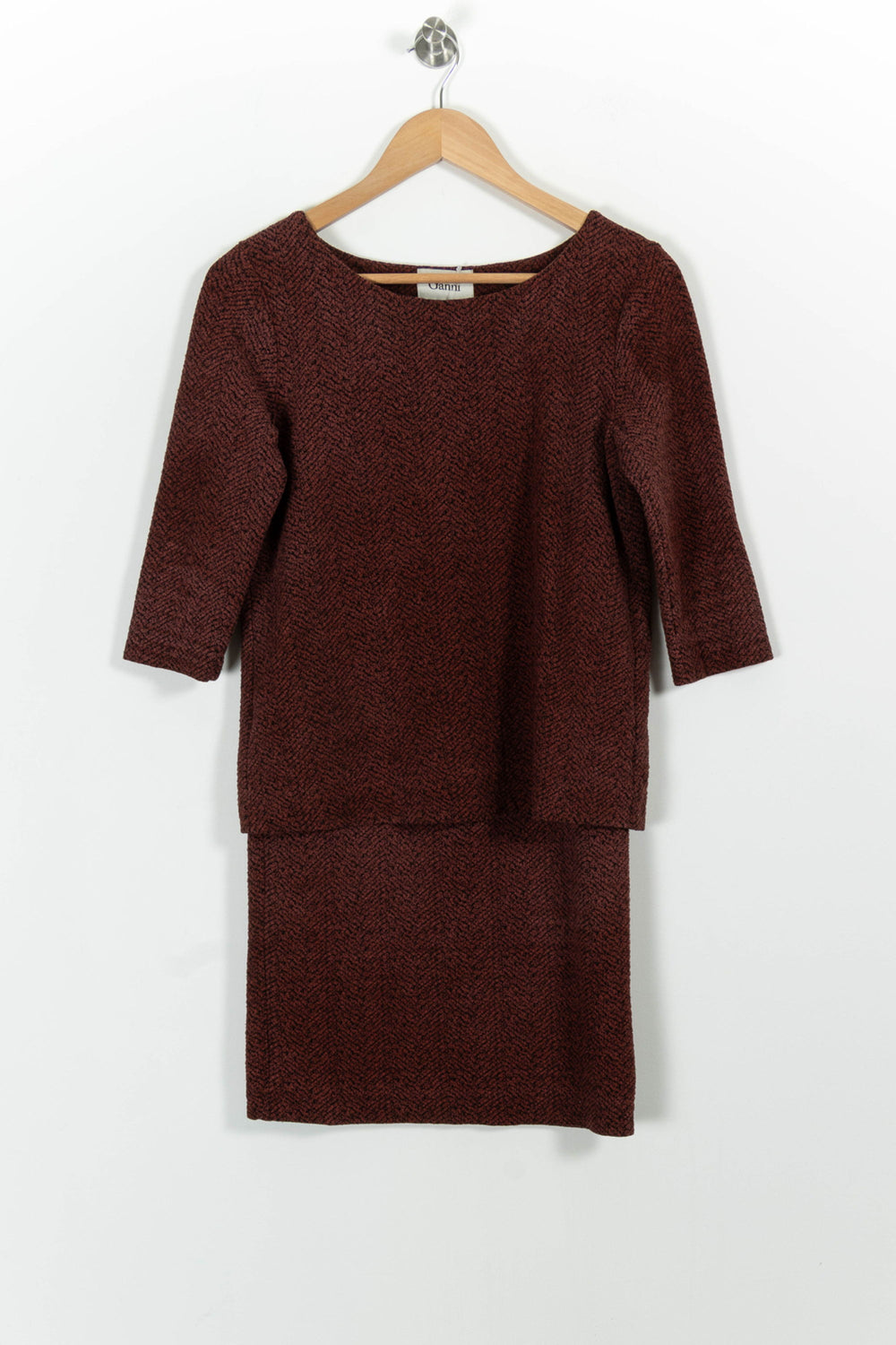 Robe Midi Bordeaux - Taille XS/34 de la marque Ganni | PARAD101007 - Vendu par Paradigme - Image 2