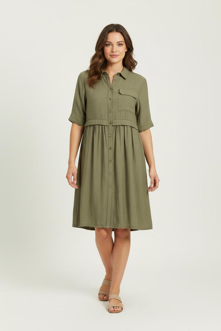 Robe Chemise Verte - Taille L/40 de la marque La Fée Maraboutée | PARAD101012 - Vendu par Paradigme - Image 1