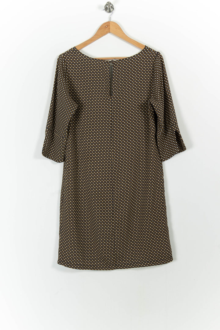 Robe Droite Marron et Blanc - Taille L/40 de la marque La Fée Maraboutée | PARAD101022 - Vendu par Paradigme - Image 4