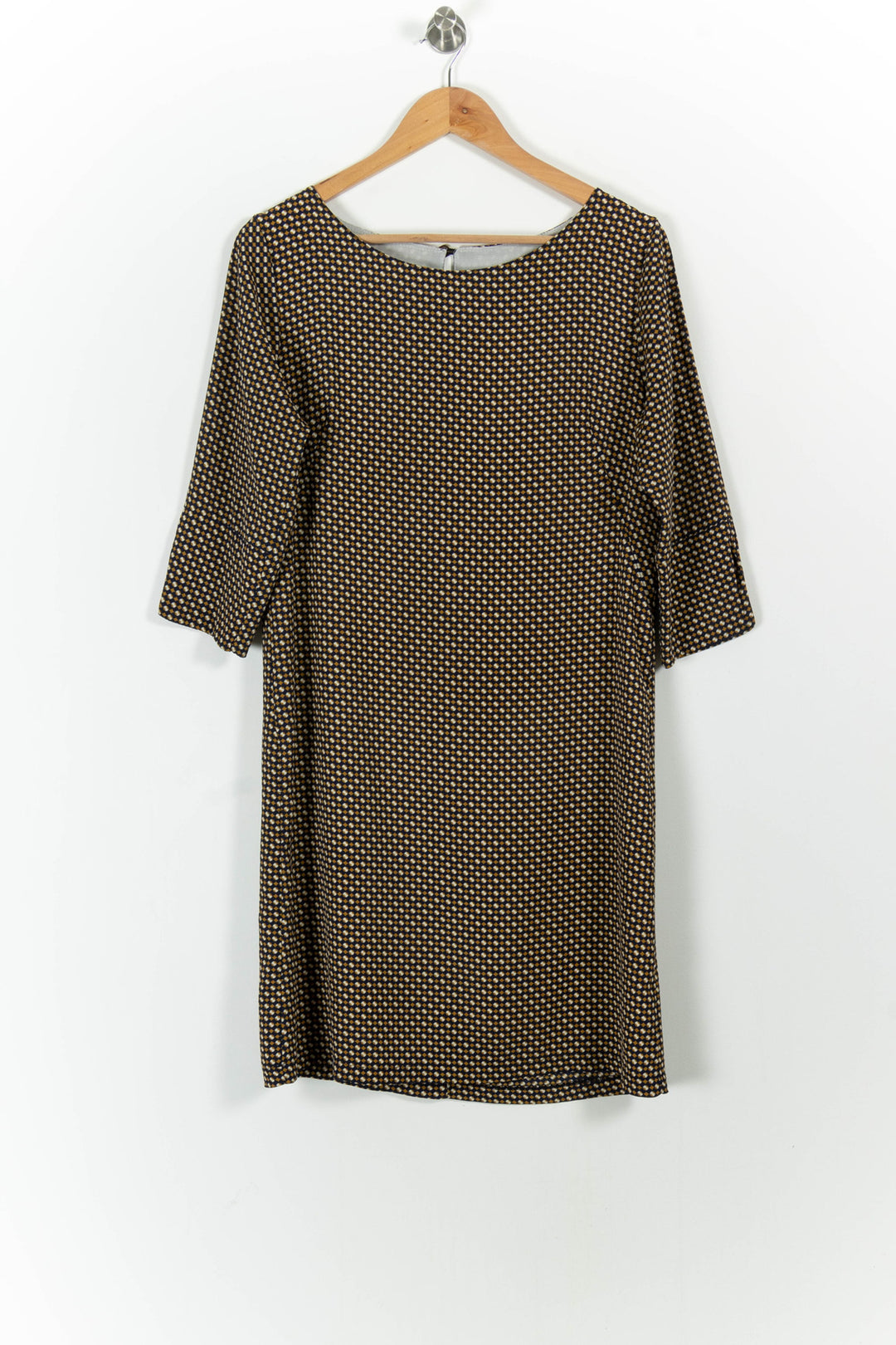 Robe Droite Marron et Blanc - Taille L/40 de la marque La Fée Maraboutée | PARAD101022 - Vendu par Paradigme - Image 2
