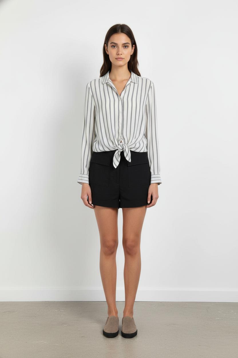 Combishort Noir et Blanc Rayé - Taille S/36 de la marque Sandro | PARAD101031 - Vendu par Paradigme - Image 1