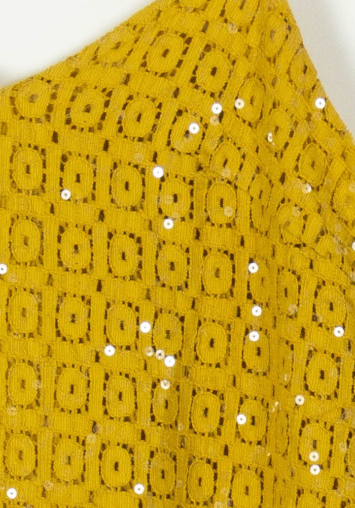 Robe Droite Jaune - Taille M/38 de la marque La Fée Maraboutée | PARAD101034 - Vendu par Paradigme - Image 3